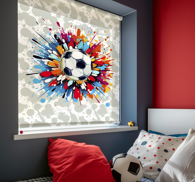 Colourful explosion football roller blind - TenStickers