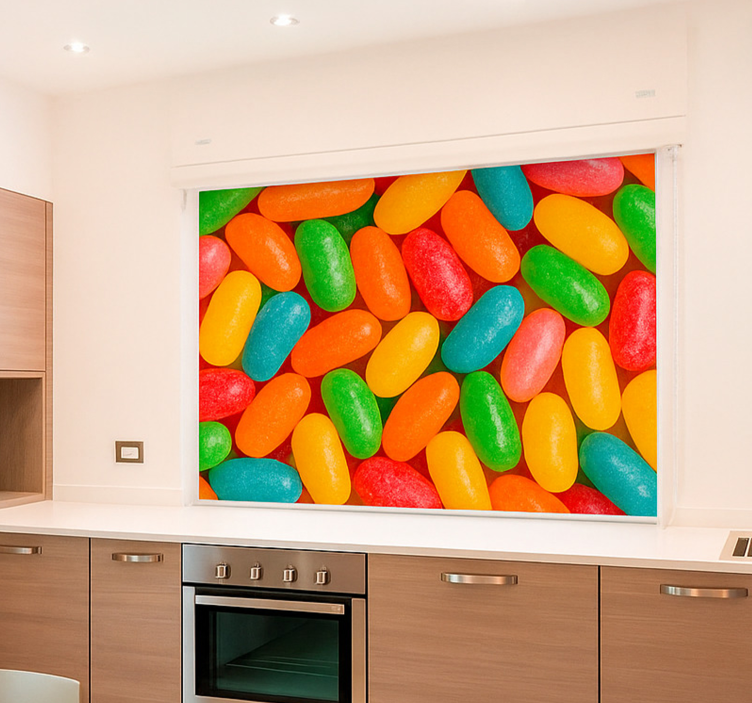 Colourful jelly beans blinds in a kitchen - TenStickers