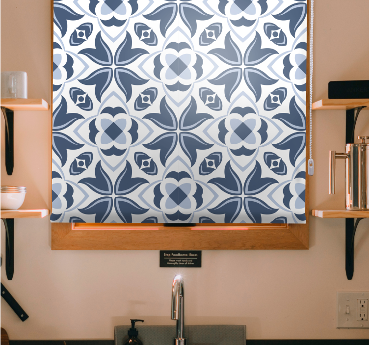 Complex tile theme blinds in a kitchen - TenStickers
