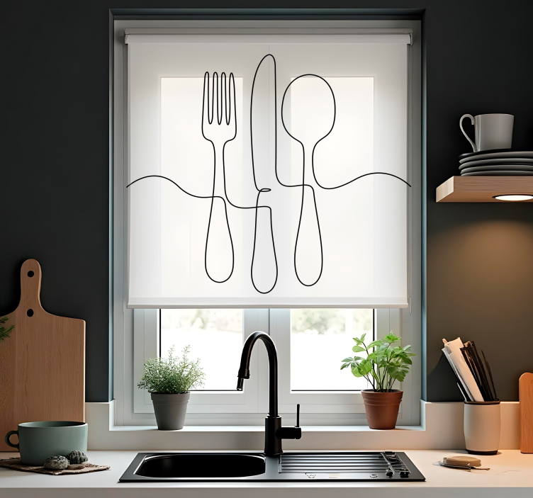 Culinary instruments blinds in a kitchen - TenStickers