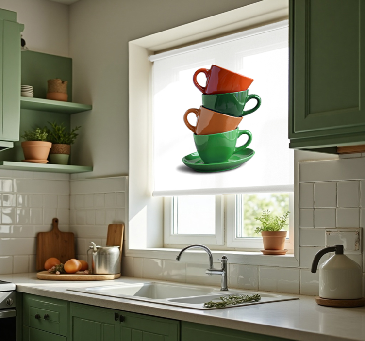 Cups  blinds in a kitchen - TenStickers