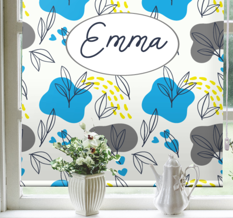 Custom floral name blind flowers - TenStickers