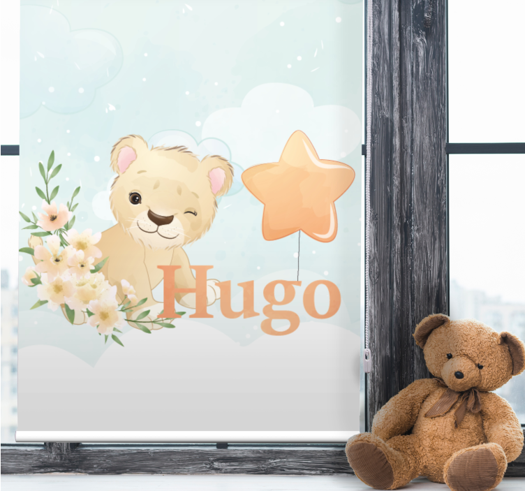 Custom Lion Cub roller blind nursery - TenStickers