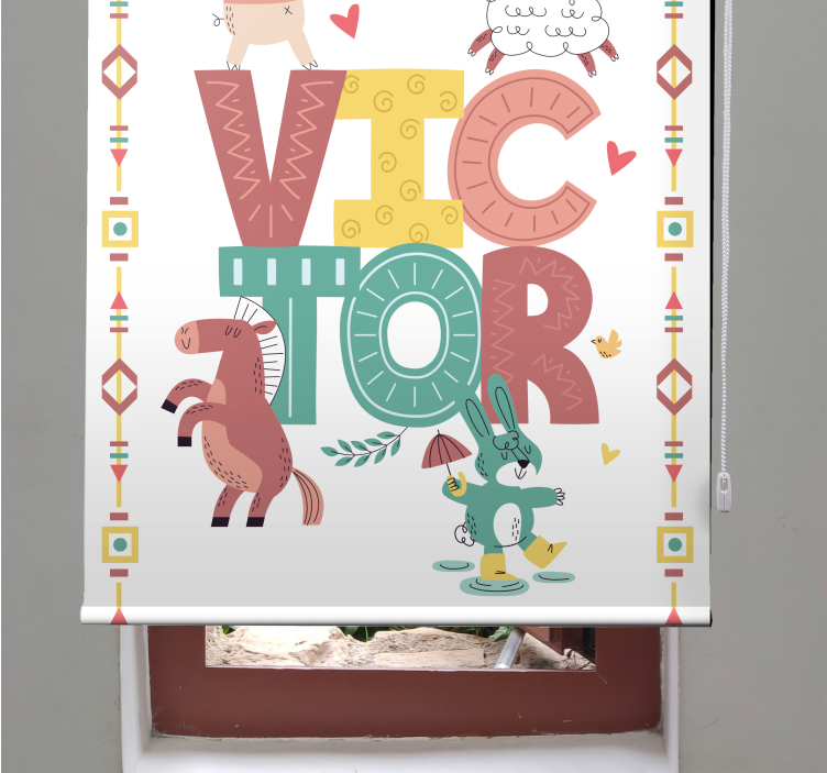 Boho animals with name blind kids - TenStickers