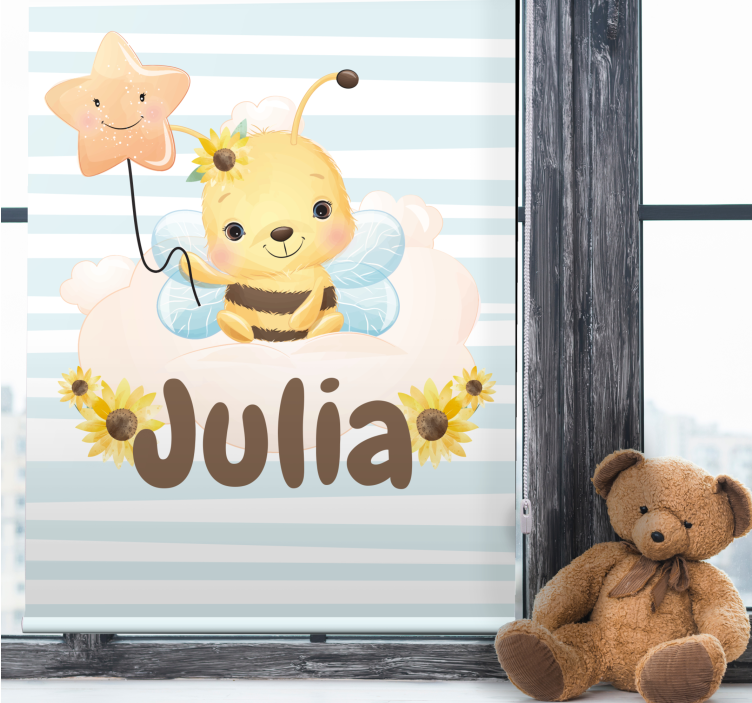 Cute Bee with Name blind kids - TenStickers