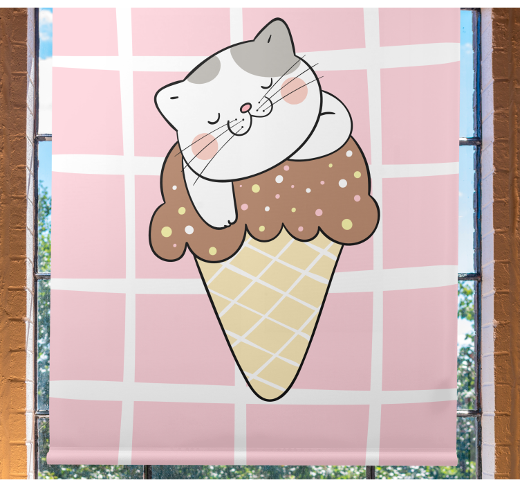 Cat in ice cream cone animal blind - TenStickers