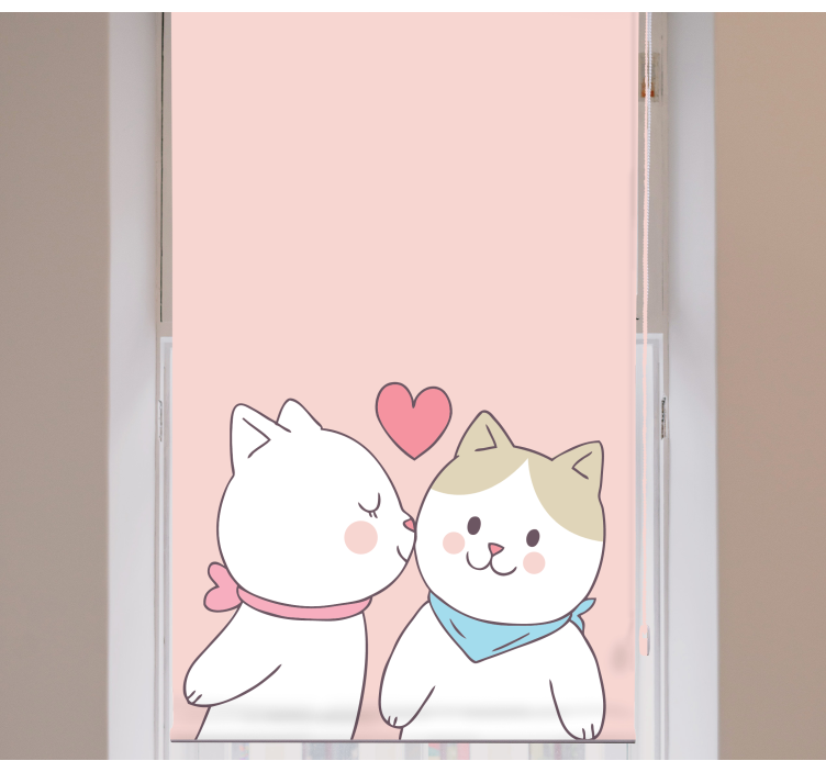 Cute Cat Couple animal blind - TenStickers