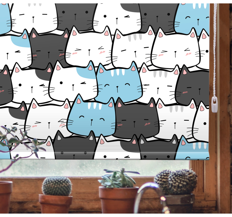 Cute Cat Faces animal blind - TenStickers