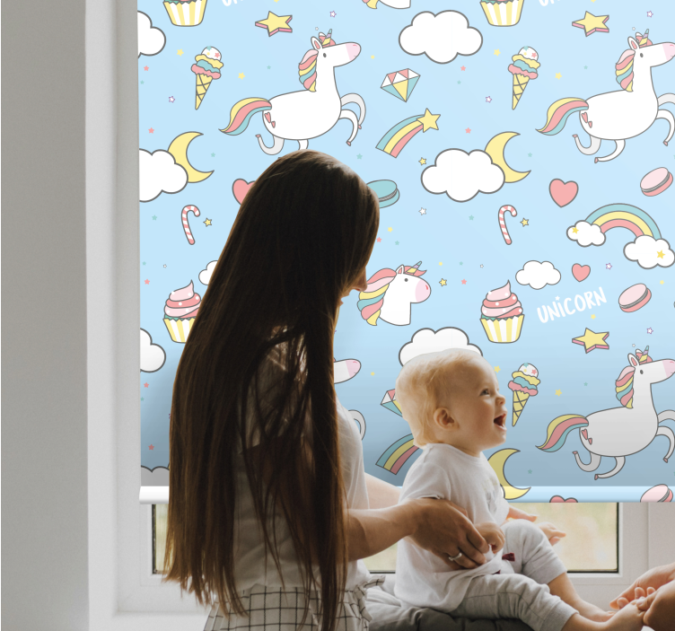 Cute unicorns and rainbows blind kids - TenStickers