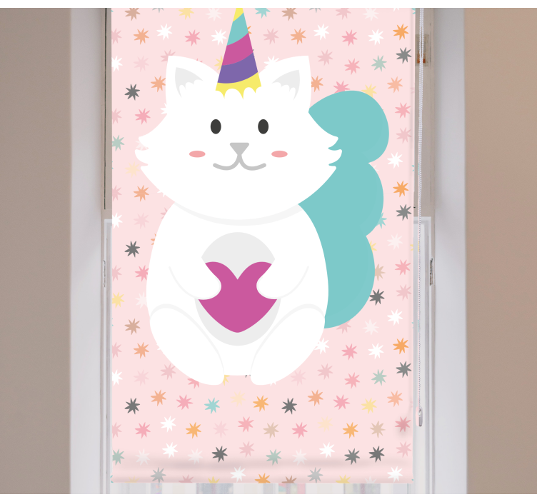 CUTE WHITE CAT animal blind - TenStickers