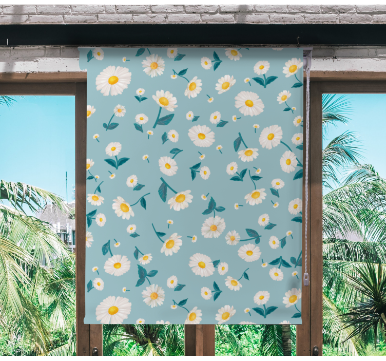 Daisy Blue Pattern blind flowers - TenStickers