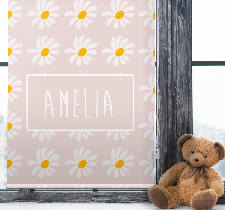 Daisy floral with name blind kids - TenStickers