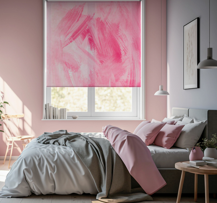 Pink brush strokes Master bedroom blind - TenStickers