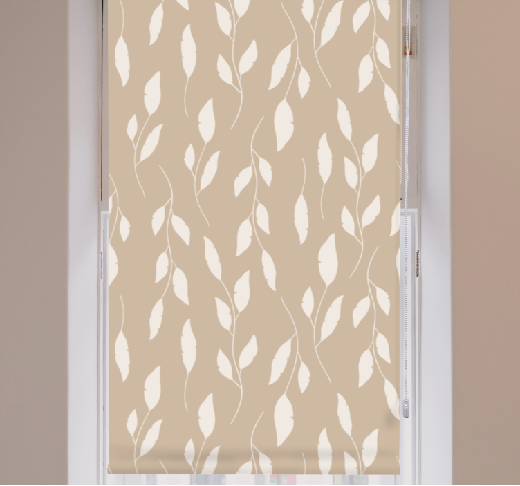 Delicate beige leaf pattern blind flowers - TenStickers