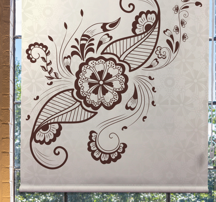 Detailed Botanical Emblem floral blind - TenStickers
