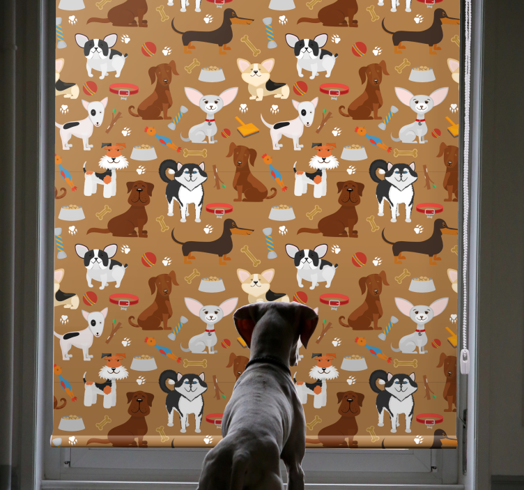 Different cute dogs pattern Childrens blind - TenStickers
