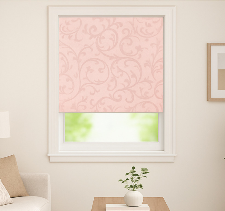 Elegant damask scrollwork living room blind - TenStickers