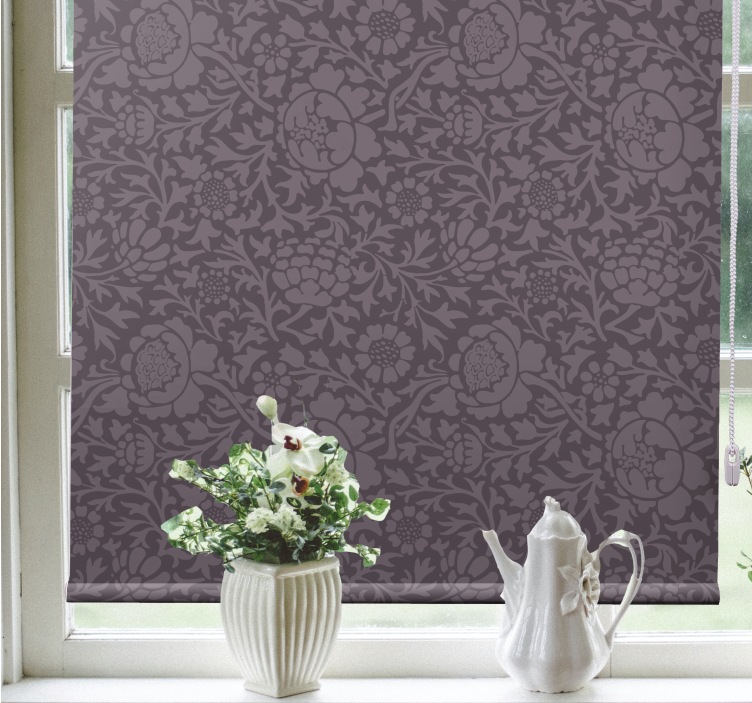 Elegant grey pattern floral blind - TenStickers