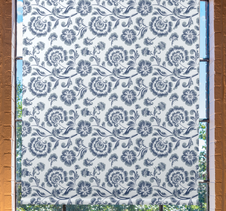 Elegant grey theme floral blind - TenStickers