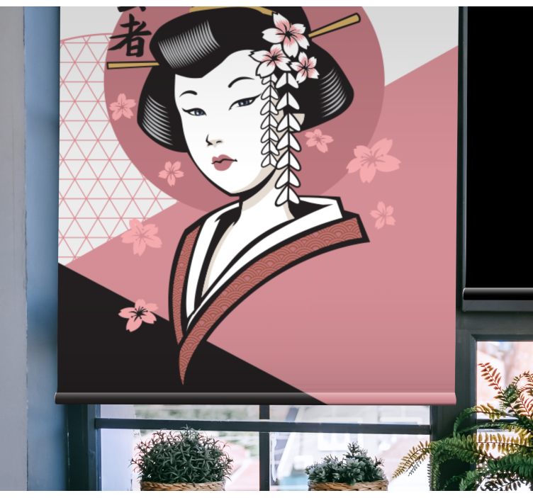 Elegant Japanese Woman blind art - TenStickers