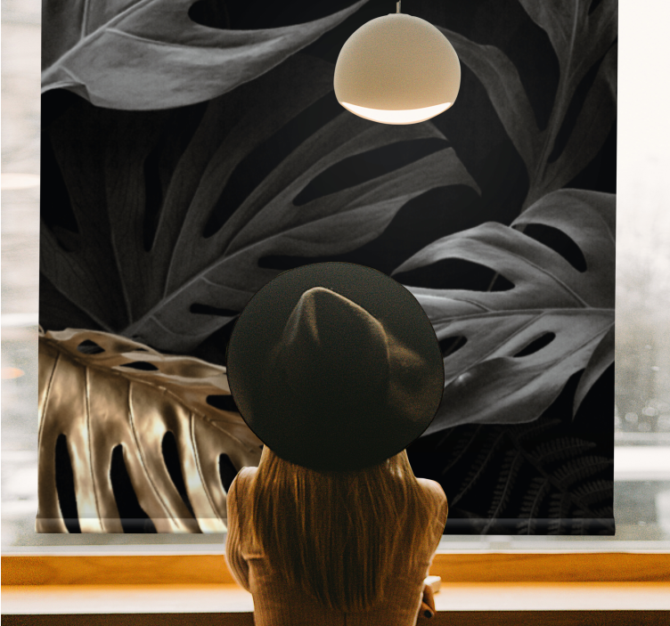 Big tropical leaves elegant blind - TenStickers