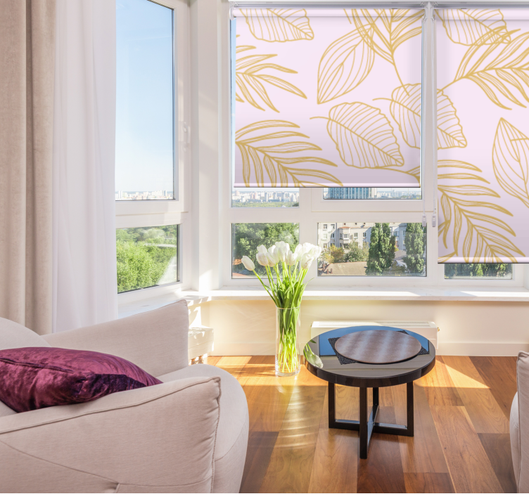 Elegant leaf pattern living room blind - TenStickers