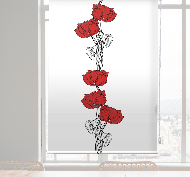 Elegant red blooms blind flowers - TenStickers