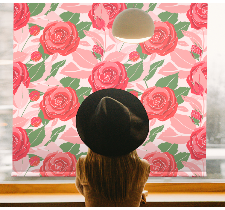 Elegant Rose Pattern blind flowers - TenStickers