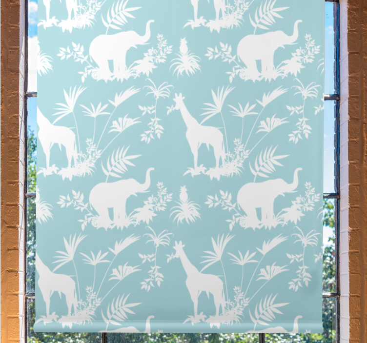 ELEPHANTS AND GIRAFFES animal blind - TenStickers