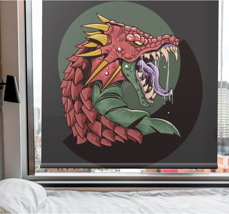 Ferocious dragon head blind geek - TenStickers