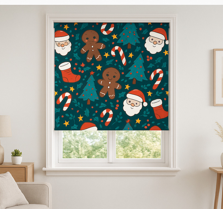 Festive Ornaments Background living room blind - TenStickers