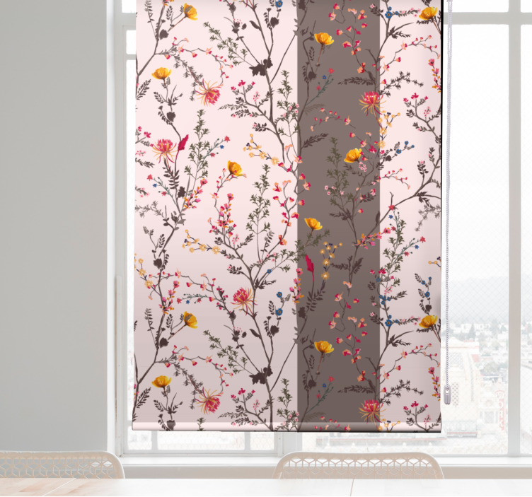 Elegant bird motif blind flowers - TenStickers