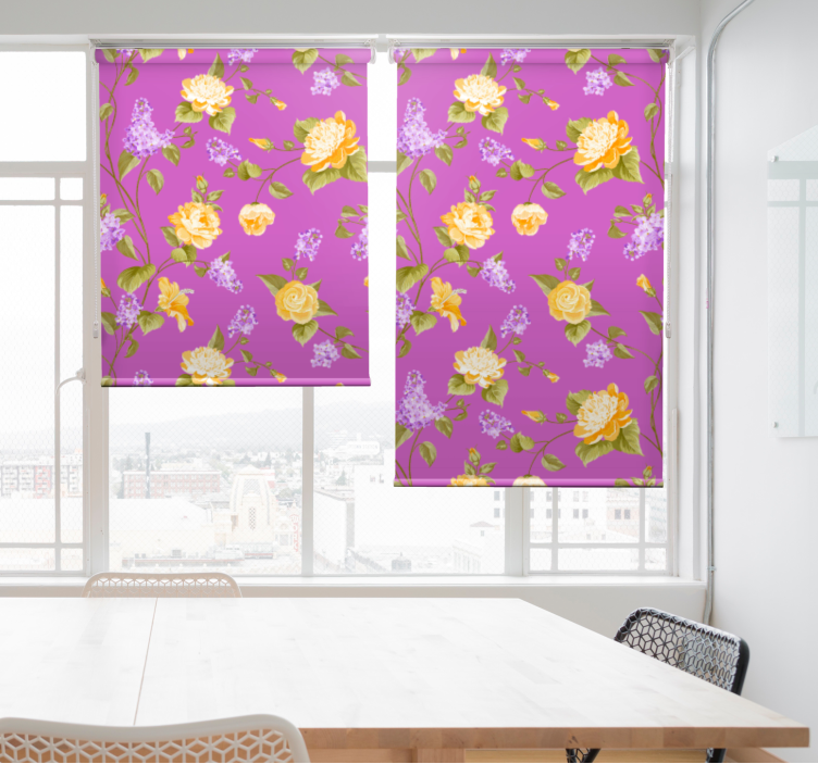 Floral Blossom Panes blind flowers - TenStickers