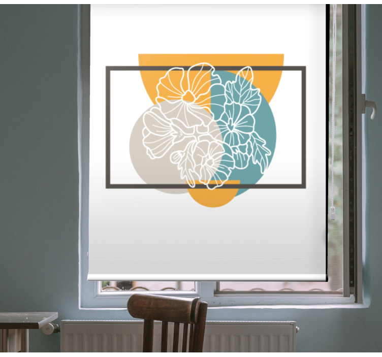 Minimalist abstract frame blind flowers - TenStickers