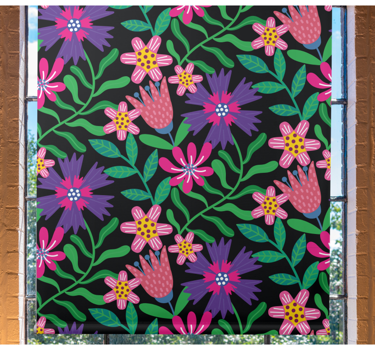Floral Harmony Design blind flowers - TenStickers