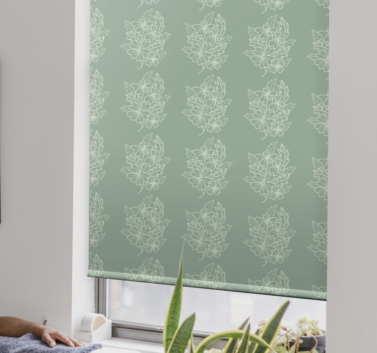 Floral Leaf Pattern blind flowers - TenStickers
