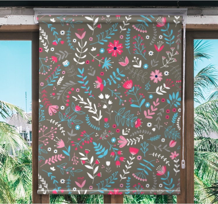 Colorful ditsy motif blind flowers - TenStickers