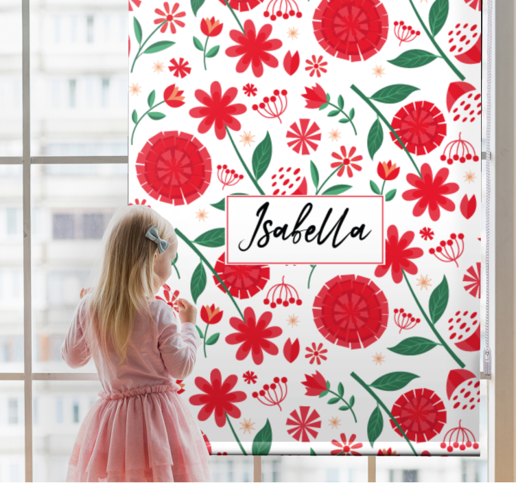 Floral Pattern Personalization blind flowers - TenStickers