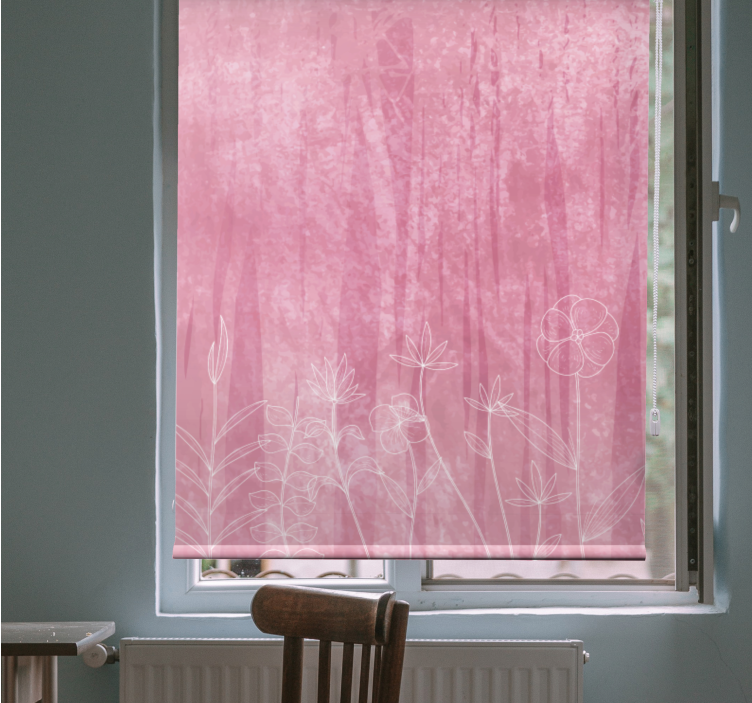 Floral silhouette design blind flowers - TenStickers