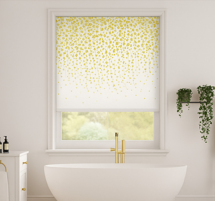 Flowers waterfall bathroom blind - TenStickers