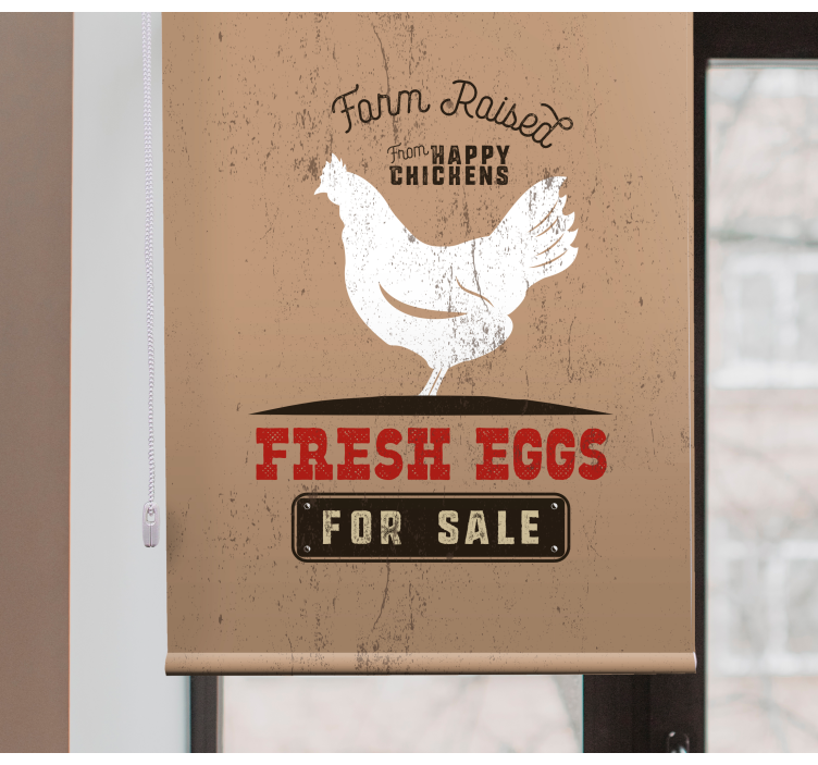 FRESH EGGS SIGN custom roller blind - TenStickers