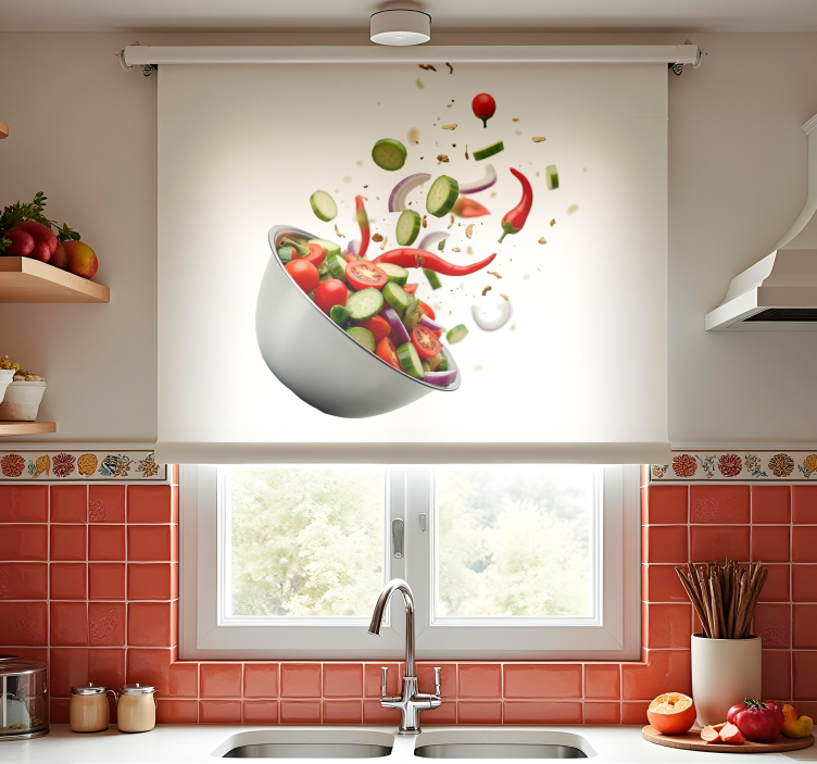 Fresh salad  blinds in a kitchen - TenStickers