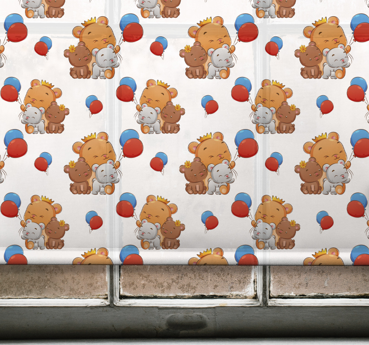 Friendly Bears Pattern roller blind nursery - TenStickers