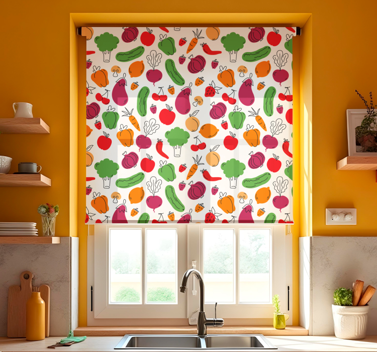Fruits and vegetables  blinds in a kitchen - TenStickers