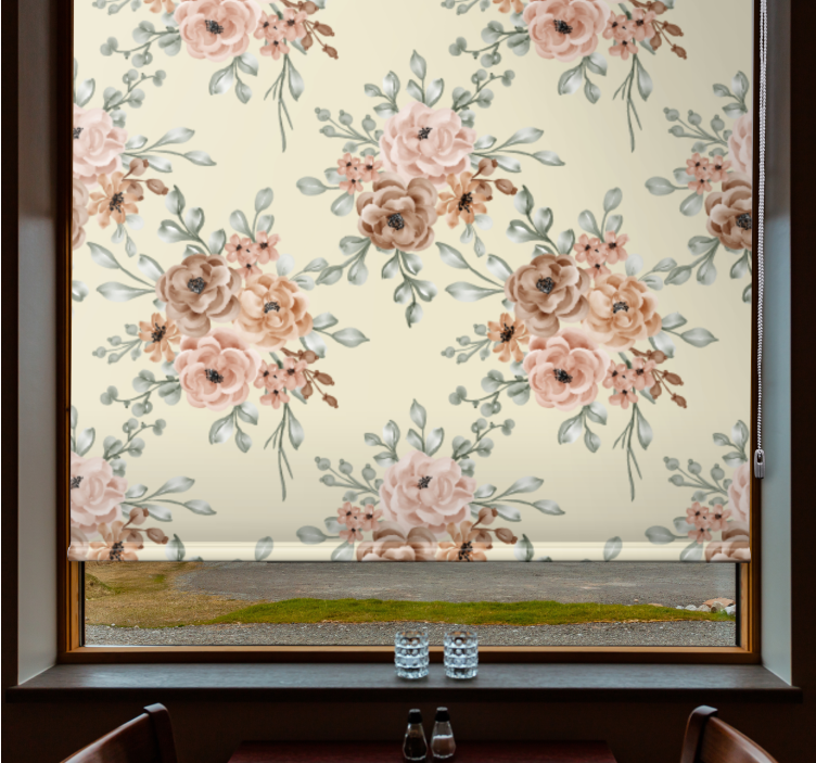Gentle blossom composition blind flowers - TenStickers