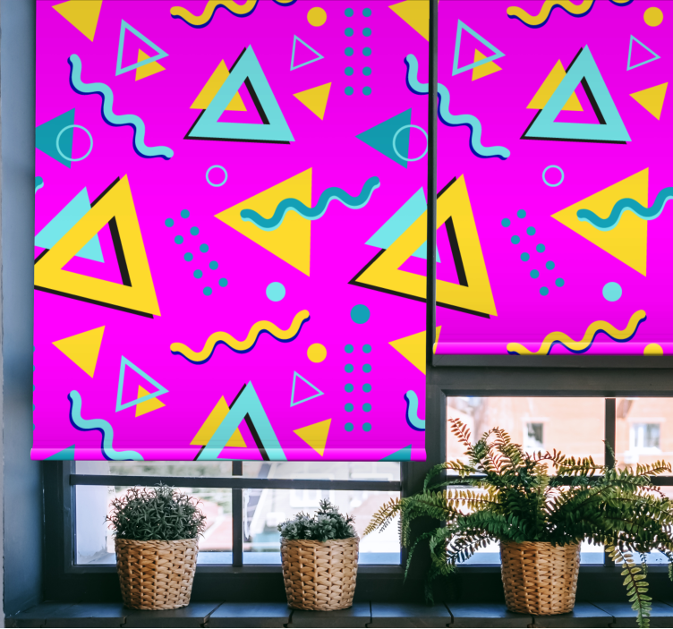 Retro triangles pattern more vintage roller blind - TenStickers
