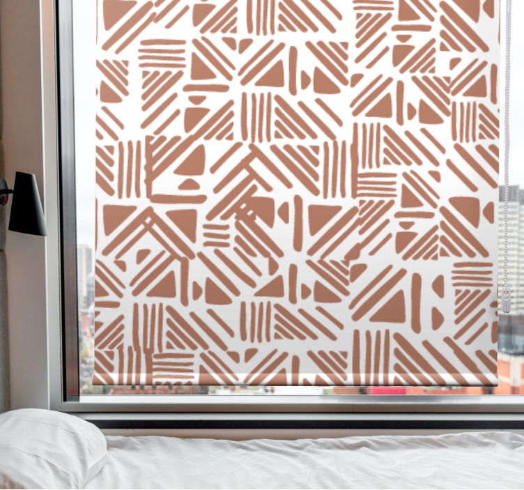 Geometric pattern elements blind master bedroom - TenStickers