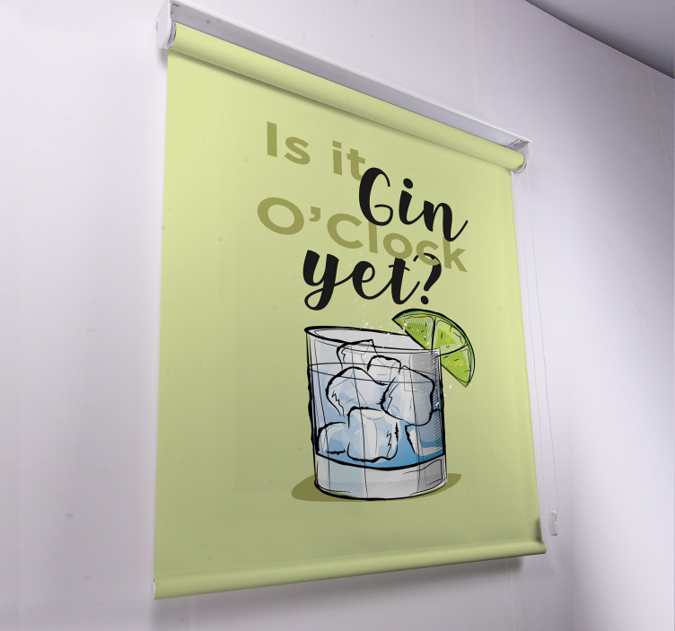 Gin O'Clock Yet Beverage text blind - TenStickers