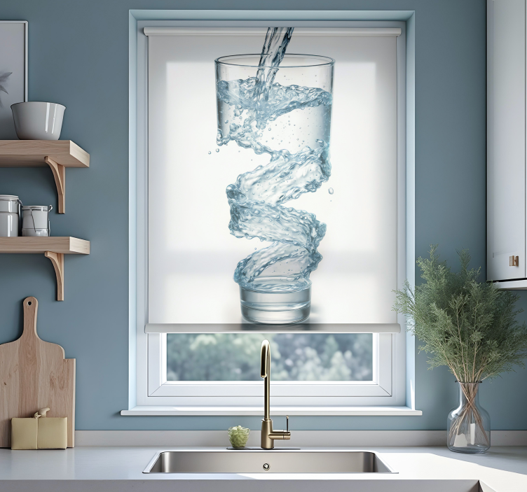 Glass of water  blinds in a kitchen - TenStickers