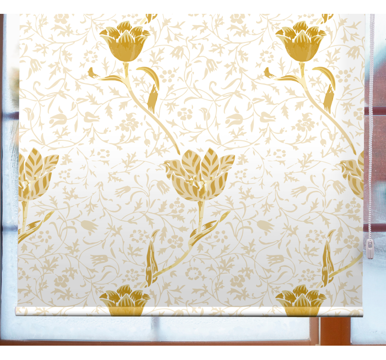 Golden elegant pattern floral blind - TenStickers